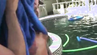 Rafael Alencar gets his big cock drilled in public by a group of guys