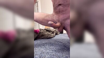 Watch this guy stroke his meat and shoot his load in front of the camera for a sugar momma and her slutty cravings