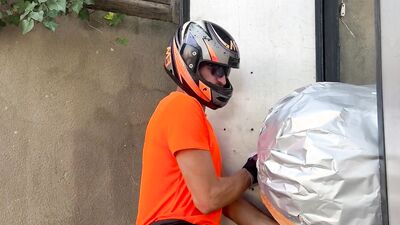 Hot Pinay teen caught doing something naughty by the courier - helped him with his big cock & rough sex