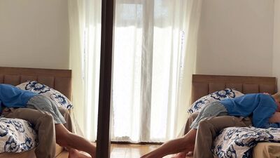 Ethan Lestray's tight ass gets barebacked and fucked hard by his Russian girlfriend
