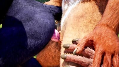 Anime_hu gets a raw bareback pounding in a Furry threesome with no mercy