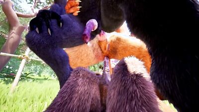 Anime_hu gets a raw bareback pounding in a Furry threesome with no mercy