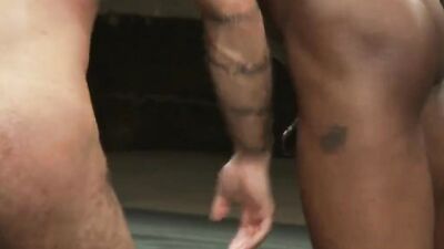 Alessio Romero and race Cooper go head-to-head in a rough wrestling match with oiled muscles & deepthroating skills