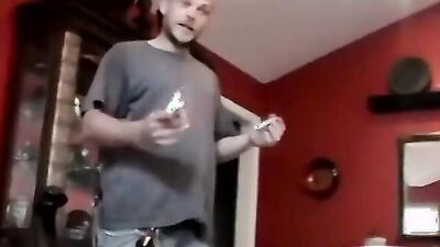 Muscular hunk jerks off to raw anal action with his favorite slut, Taz