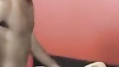 Young black babe deepthroats long black cock & takes it in the face