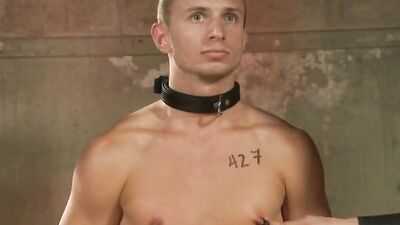 Slave Auction: Part One - The Slave Hunt - Bareback BDSM, Tattooed youngster, whipping, restrained, and spanked by Christian Wilde