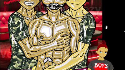 DarkBoy1996a joins two hot studs in hot BDSM action - Yaoi, BDSM, & more!