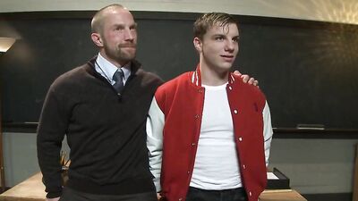 Jock Jumps in for a Big Dick and Leather Training with His Bi-Teacher