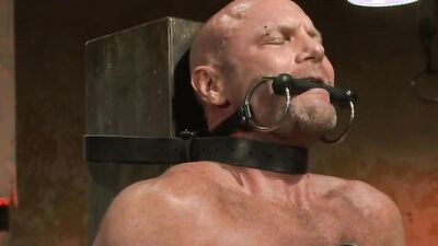 Chad Brock dominates and fucks his way through a wild BDSM gangbang in latex and leather