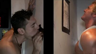 Watch Alexander Garrett's bareback oral skills as Gavin Waters gives in to temptation and takes his load in public