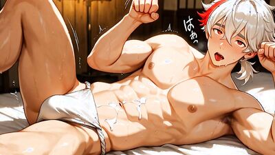 Genshin Impact Yaoi & Kazuha Sexy cosplay babes get messy in hot anime creampie action
