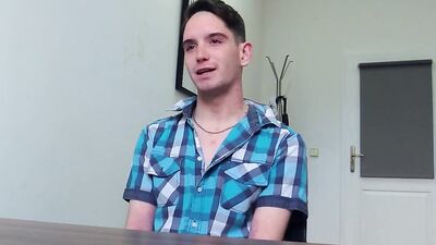 Cutie's First Day At Work: Slacker Gets Pounded Hard & Loud While Getting His Cumshot