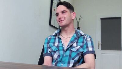 Cutie's First Day At Work: Slacker Gets Pounded Hard & Loud While Getting His Cumshot