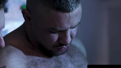 Dato Foland, Serg Shepard & Allen King team up for a wild bareback threesome in locker room