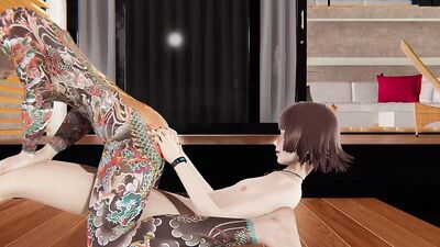 YaoiFemboy gets his tattooed body drilled by a twink in this wild cosplay sex tape