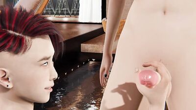 Watch YaoiFemboy's fully tattooed body give a sloppy handjob & rub his pecs in hot anime action!