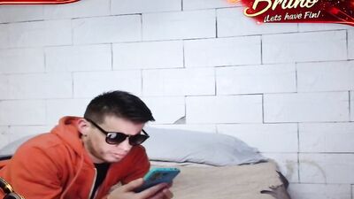 Watch this amateur Argentinian get bred by a strapon while on webcam
