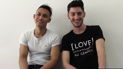 Australian stud Xavier thrusts his cock deep into Eriks tight ass for a rough handjob and oral finish
