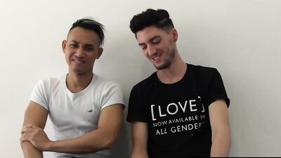 Australian stud Xavier thrusts his cock deep into Eriks tight ass for a rough handjob and oral finish