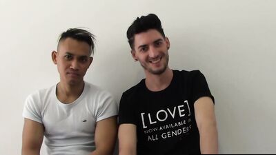 Australian stud Xavier thrusts his cock deep into Eriks tight ass for a rough handjob and oral finish