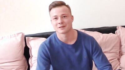 After missing their flight, three horny guys show off their big cocks & bareback threesome